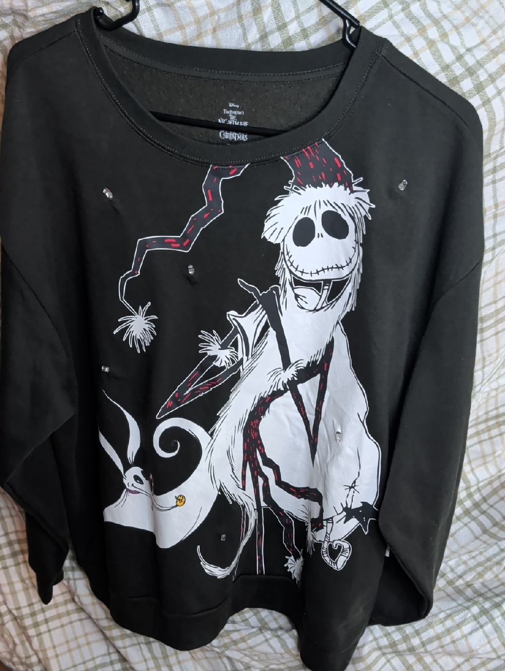 New With Tags Nightmare Before Christmas Sweatshirt. Light Up Battery Pack